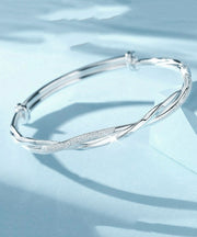 Brief Silk Sterling Silver Zircon Bangle