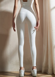 Brief White High Waist Patchwork Modal Cotton Capri Legging
