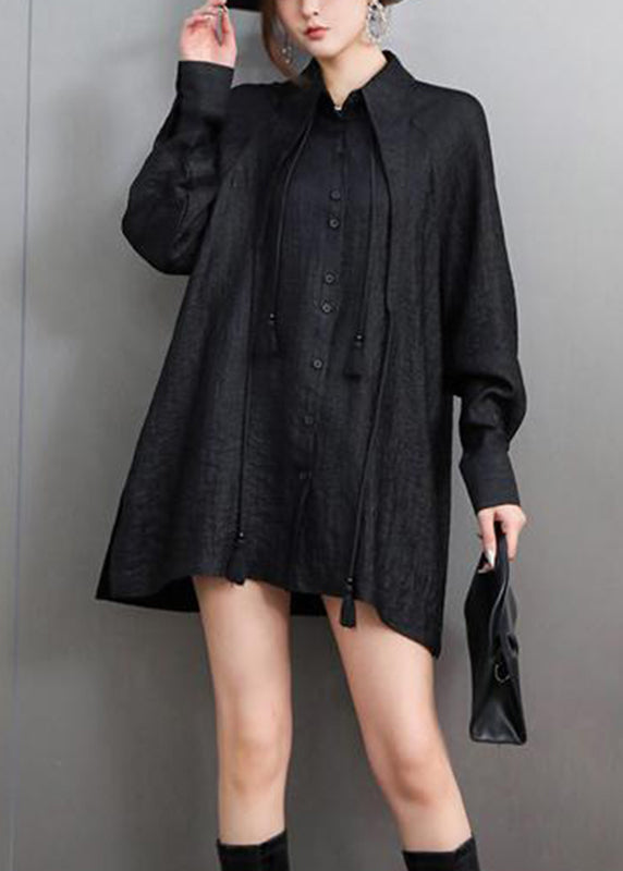 Brief White Peter Pan Collar Tassel Shirts Fall