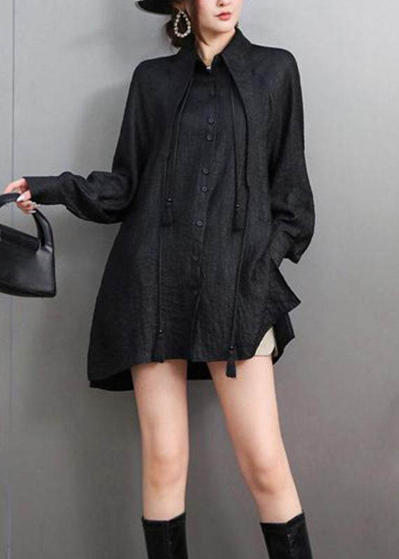 Brief White Peter Pan Collar Tassel Shirts Fall