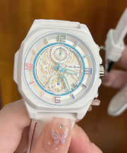 Brief White Silicone Rubber Movement Sapphire Crystal Watches