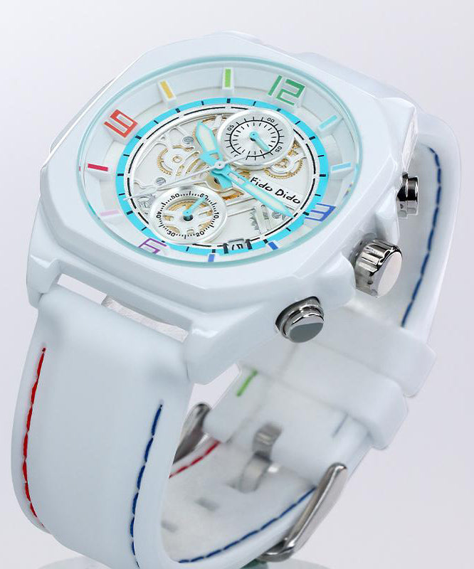 Brief White Silicone Rubber Movement Sapphire Crystal Watches