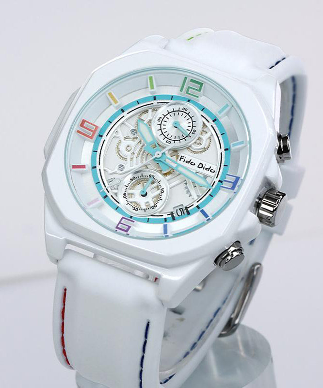 Brief White Silicone Rubber Movement Sapphire Crystal Watches