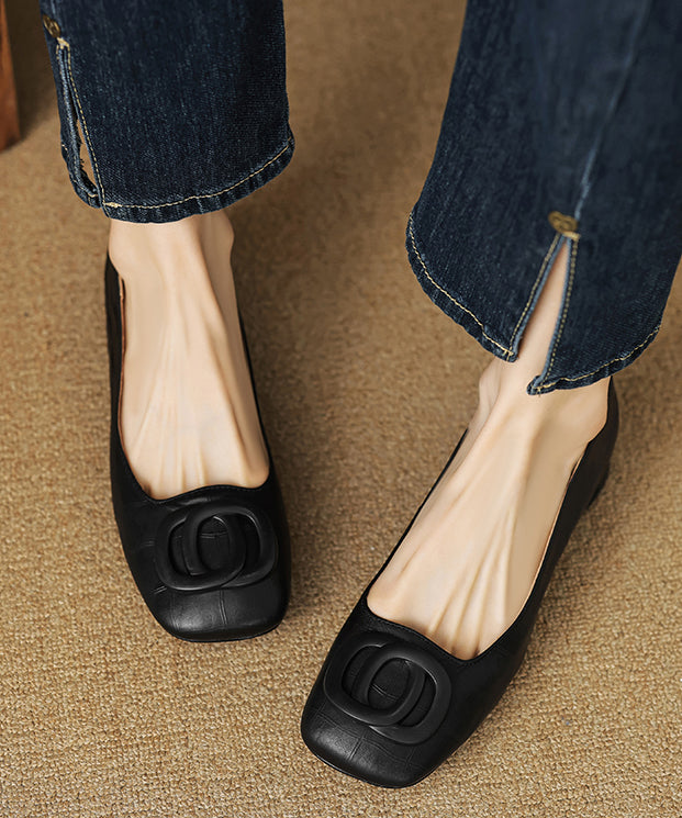 Brown Comfy Cowhide Leather Splicing Penny Loafers