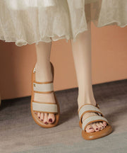 Brown Comfy Splicing Walking Sandals Peep Toe
