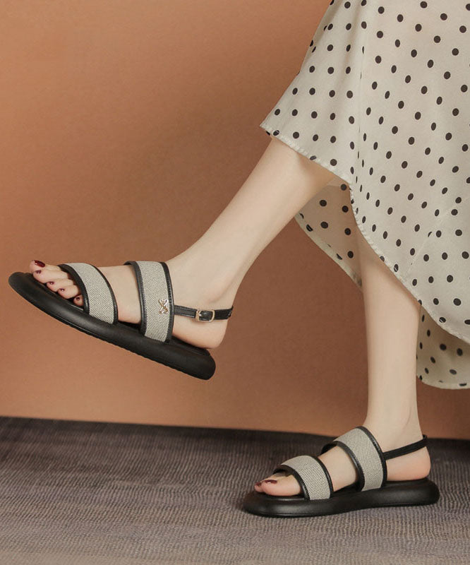 Brown Comfy Splicing Walking Sandals Peep Toe