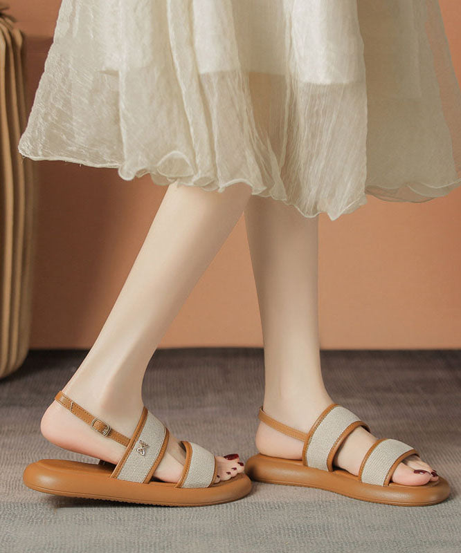 Brown Comfy Splicing Walking Sandals Peep Toe