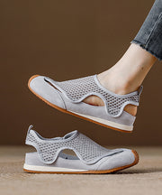Brown Hollow Out Breathable Mesh Splicing Walking Sandals