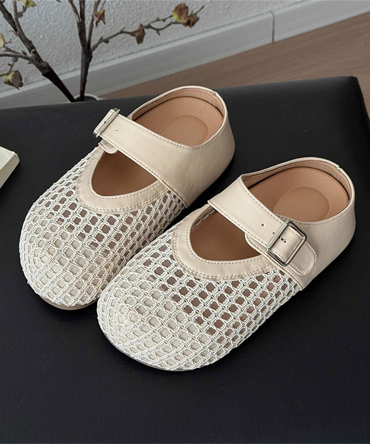 Brown Platform Faux Leather Fashion Splicing Slide Sandals