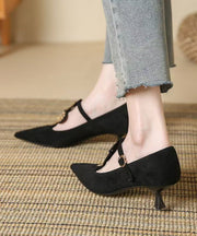 Brown Pointed Toe Suede Women Splicing High Heels