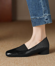 Brown Women Chunky Sheepskin Comfy Splicing Loafers