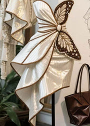 Butterfly Decoration Nail Bead Asymmetrical Dress Design 2025 New