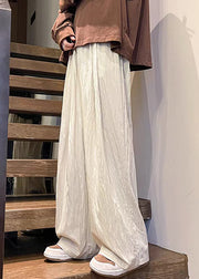 Casual Apricot Pockets Solid Ice Silk Mens Pants Summer