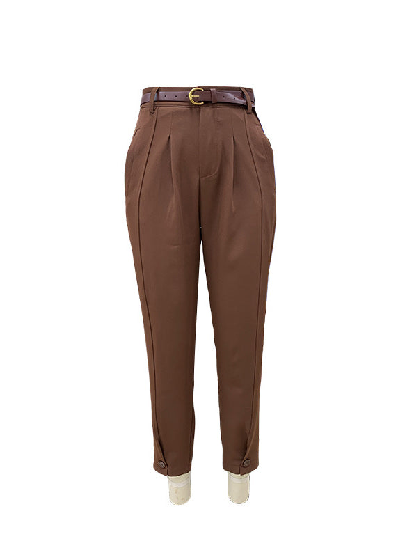Casual Army Green High Waist Cotton Harem Pants Fall