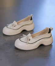 Casual Beige Platform Faux Leather Beautiful Splicing