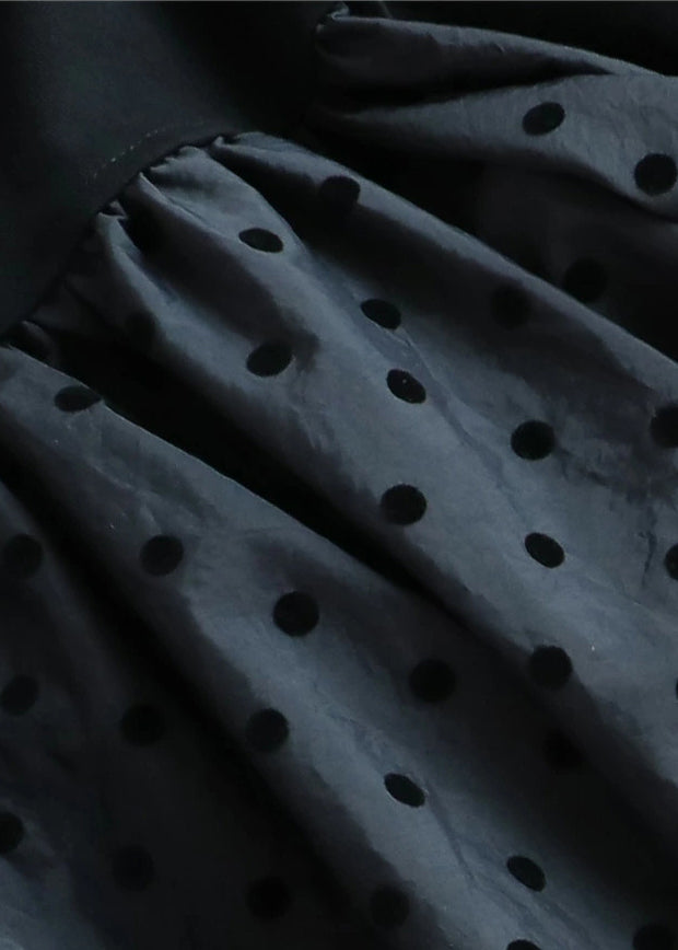 Casual Black Dot Patchwork Flower Decorated Cotton Tank Summer