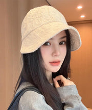 Casual Black Floral Embroidered Bucket Hat