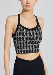 Casual Black Graphic Sports Bra Tank Top