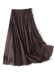 Casual Black High Waist Patchwork Draping Tulle A Line Skirts