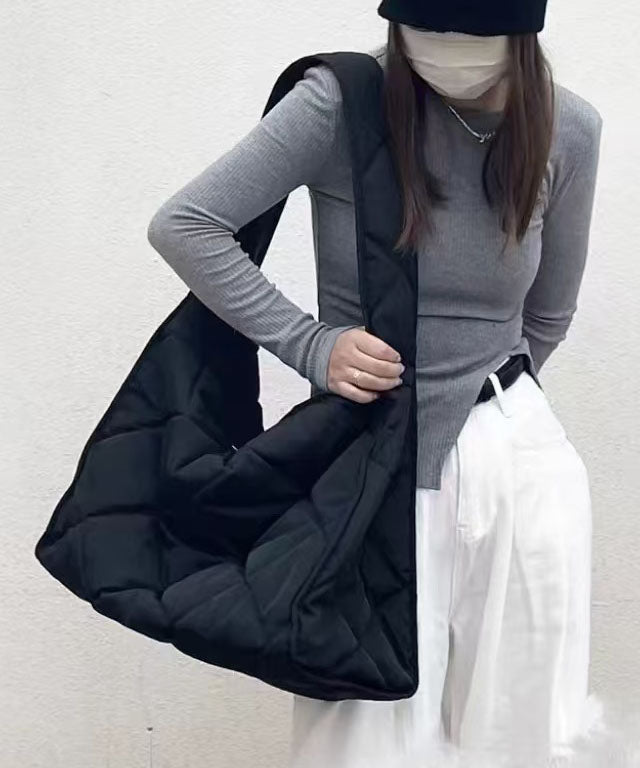 Casual Black Large Capacity Nylon Messenger Bag