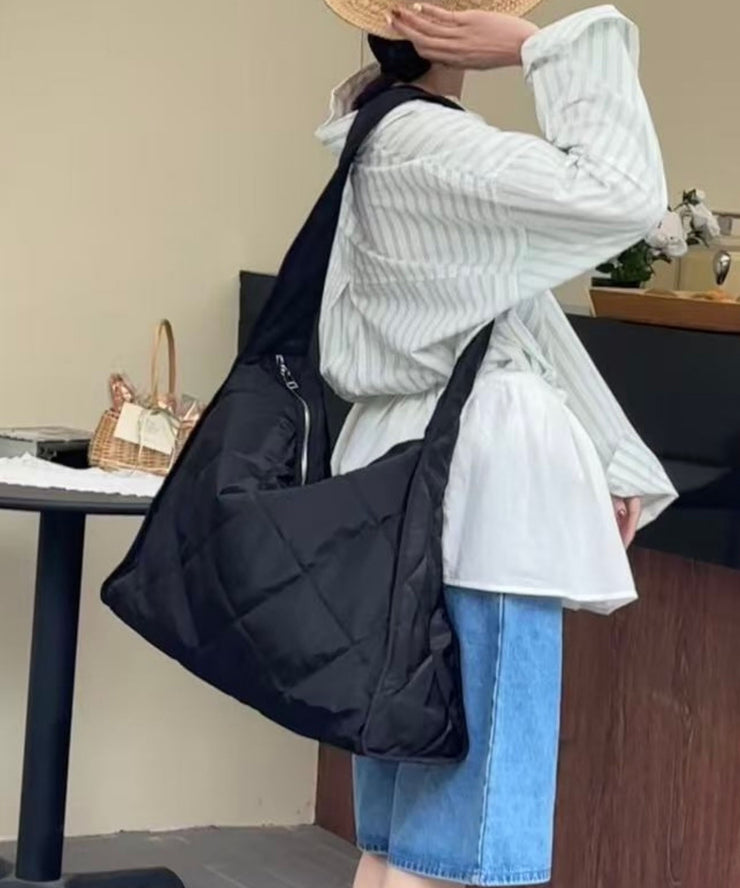 Casual Black Large Capacity Nylon Messenger Bag