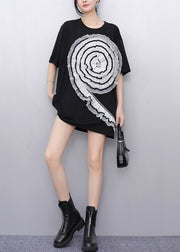 Casual Black Ruffled Patchwork Tulle Long Tops Summer