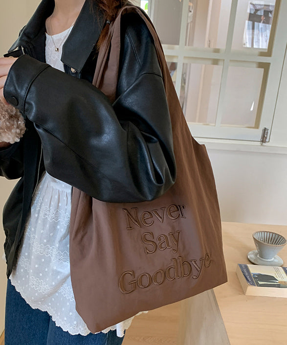 Casual Blue Embroideried Canvas Large Capacity Shoulder Bag