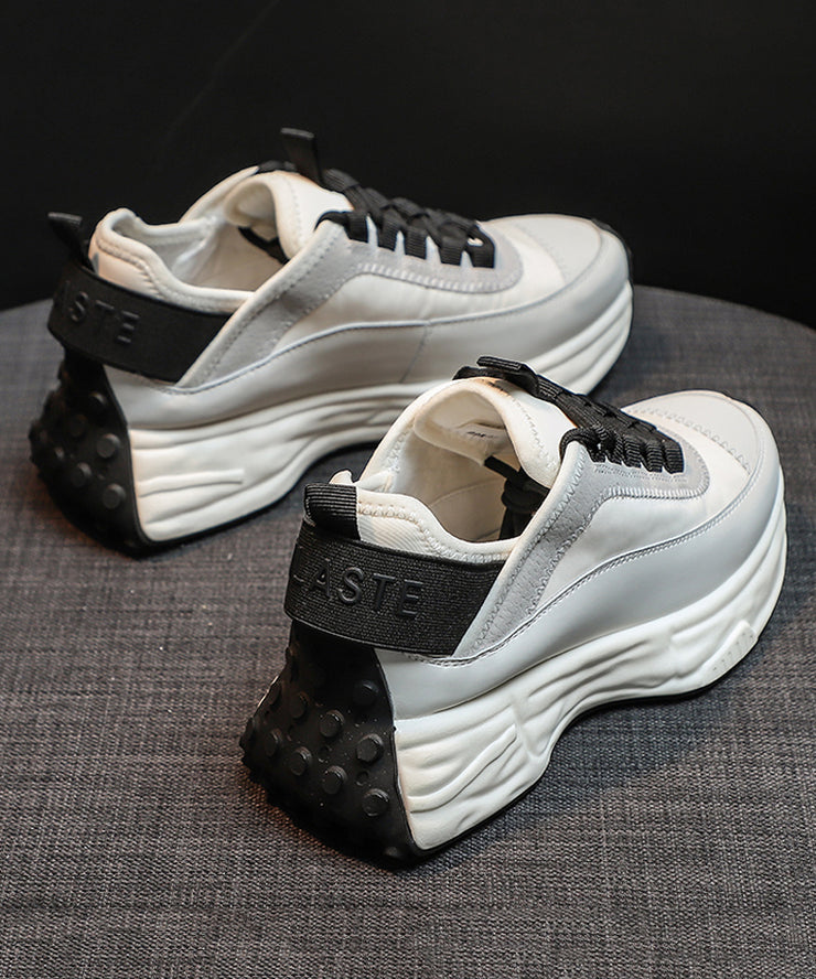 Casual Blue Lace Up Splicing Platform Shoes