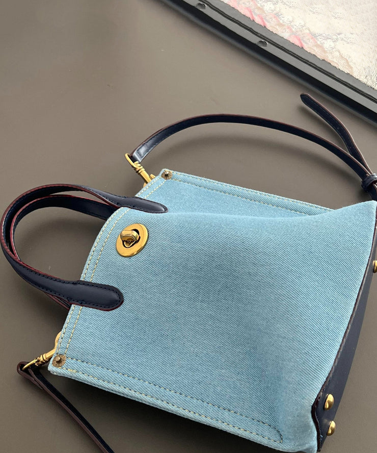 Casual Blue Large Capacity Versatile Denim Tote Handbag
