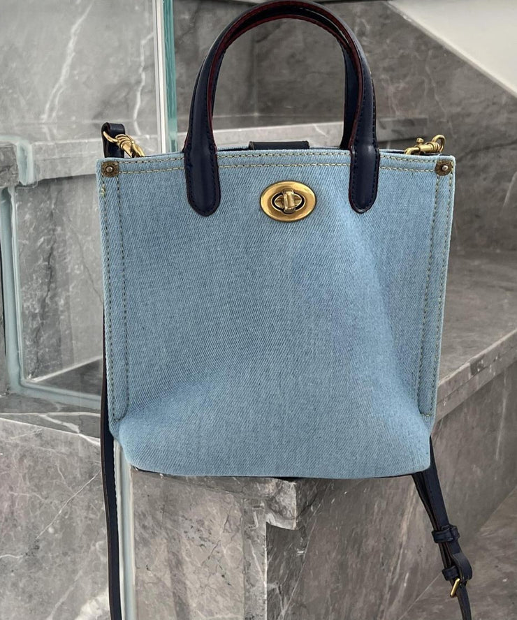 Casual Blue Large Capacity Versatile Denim Tote Handbag