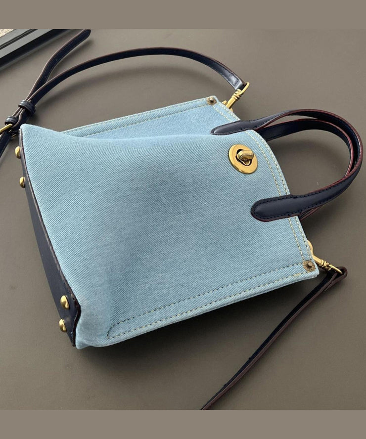 Casual Blue Large Capacity Versatile Denim Tote Handbag