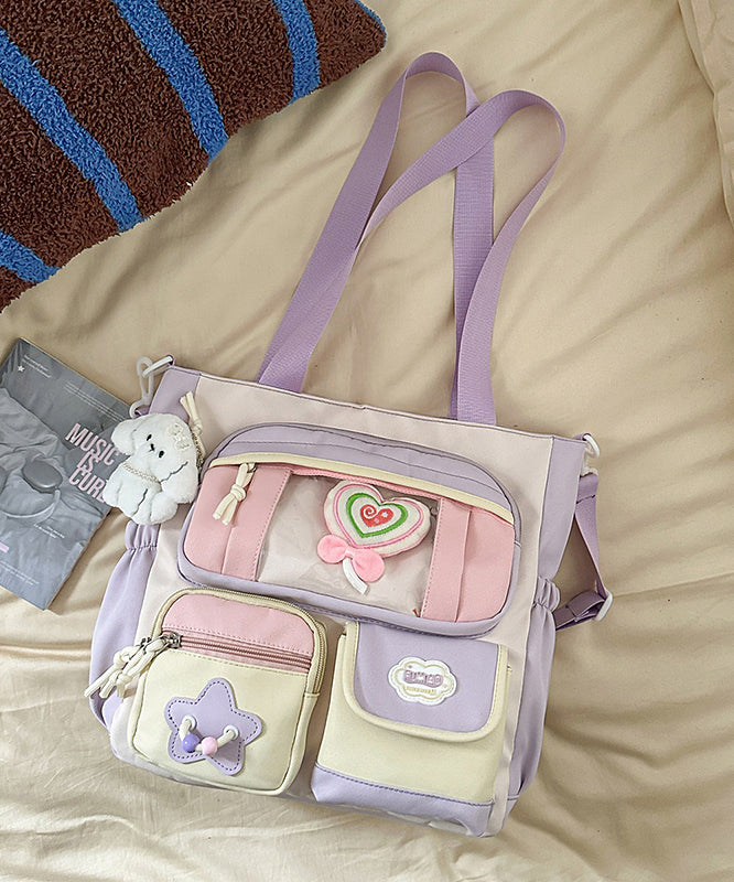 Casual Blue Pockets Large Capacity Shoulder Bag