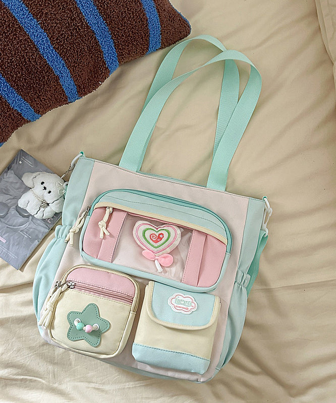 Casual Blue Pockets Large Capacity Shoulder Bag