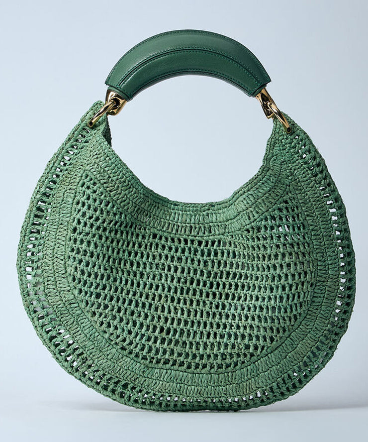 Casual Brown Hollow Out Round Shaped Faux Leather Tote Handbag