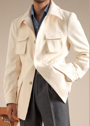 Casual Brown Peter Pan Collar Cinched Pockets Chenille Men Coat Winter