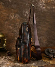 Casual Coffee Calf Leather Versatile Shoulder Bag
