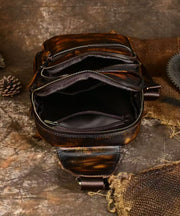 Casual Coffee Calf Leather Versatile Shoulder Bag