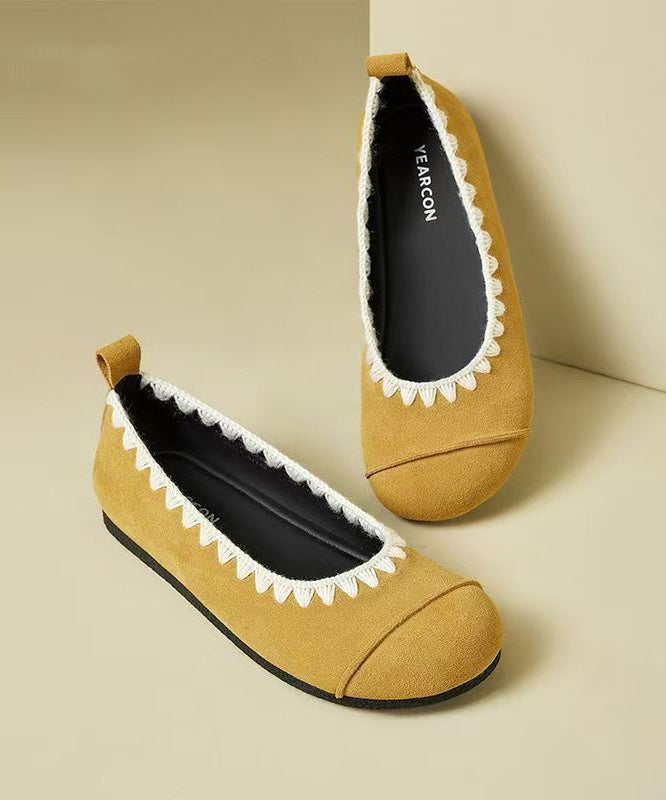 Casual Comfy Leopard Splicing Flat Shoes Suede