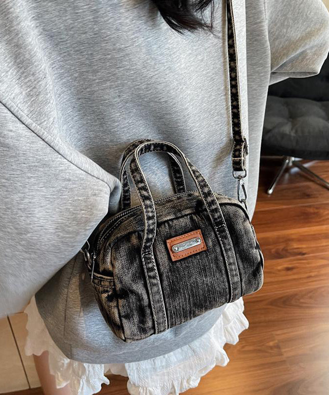 Casual Denim Blue Solid Durable CrossBody Phone Pouch