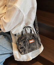 Casual Denim Blue Solid Durable CrossBody Phone Pouch