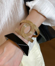 Casual Gold Metal Weave Hollow Out Cuff