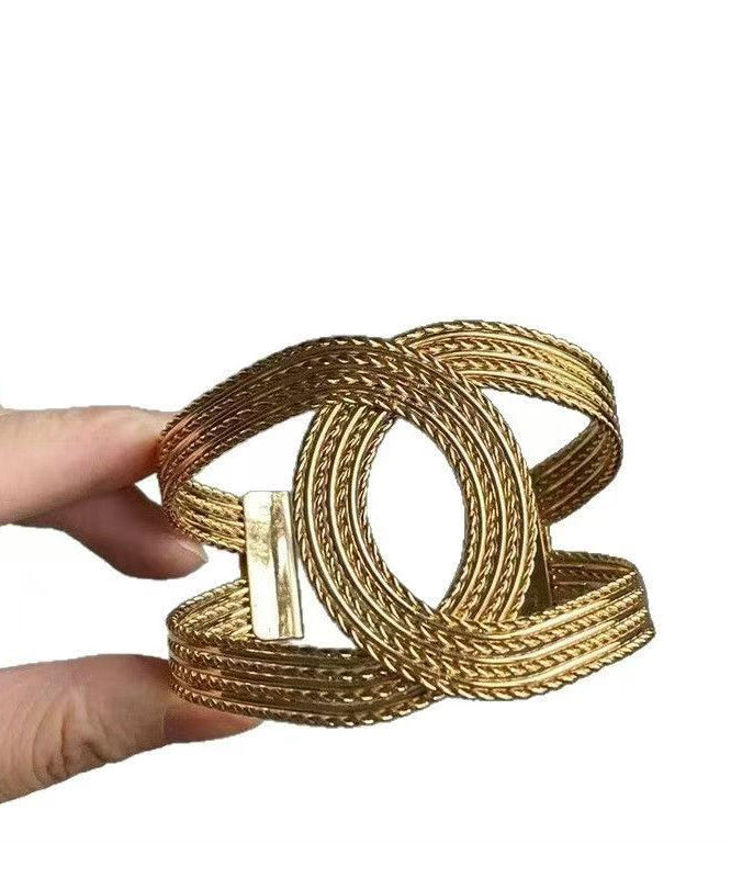Casual Gold Metal Weave Hollow Out Cuff
