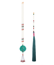 Casual Green Alloy Jade Pearl Beading Tassel Pendant Necklace