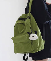 Casual Green Large Capacity Solid Durable Nylon Backpack Bag