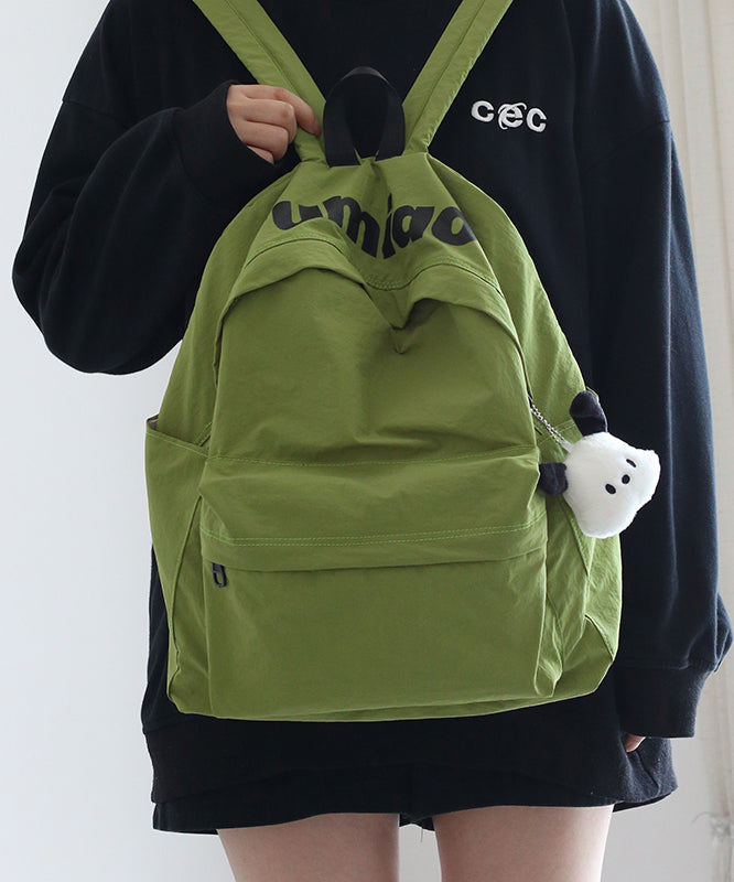 Casual Green Large Capacity Solid Durable Nylon Backpack Bag