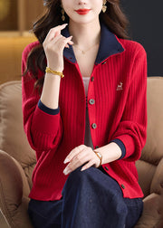 Casual Green Peter Pan Collar Button Cotton Knit Cardigans Fall