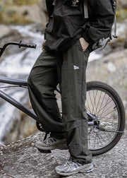 Casual Green Wrinkled Pockets Cotton Mens Pants Summer
