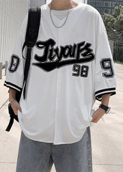 Casual Grey Button Print Cotton Mens Shirts Half Sleeve
