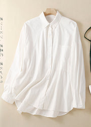 Casual Khaki Oversized With Pocket Cotton Shirts Spring