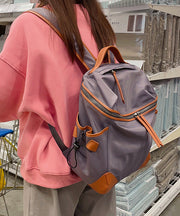 Casual Khaki Pockets Large Capacity Nylon Backpack Bag